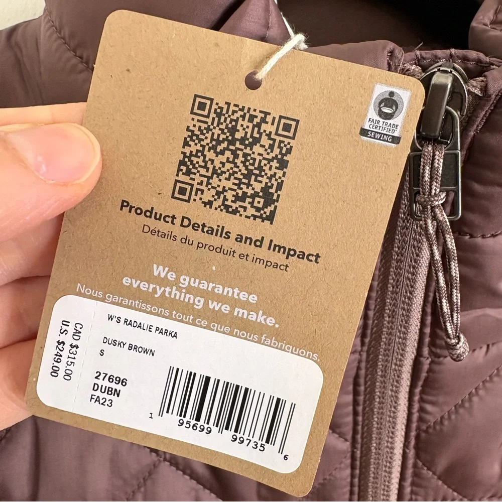 Patagonia Women's Radalie Parka Dusky Brown Size Small New Puffer Coat Jacket - Picture 3 of 16